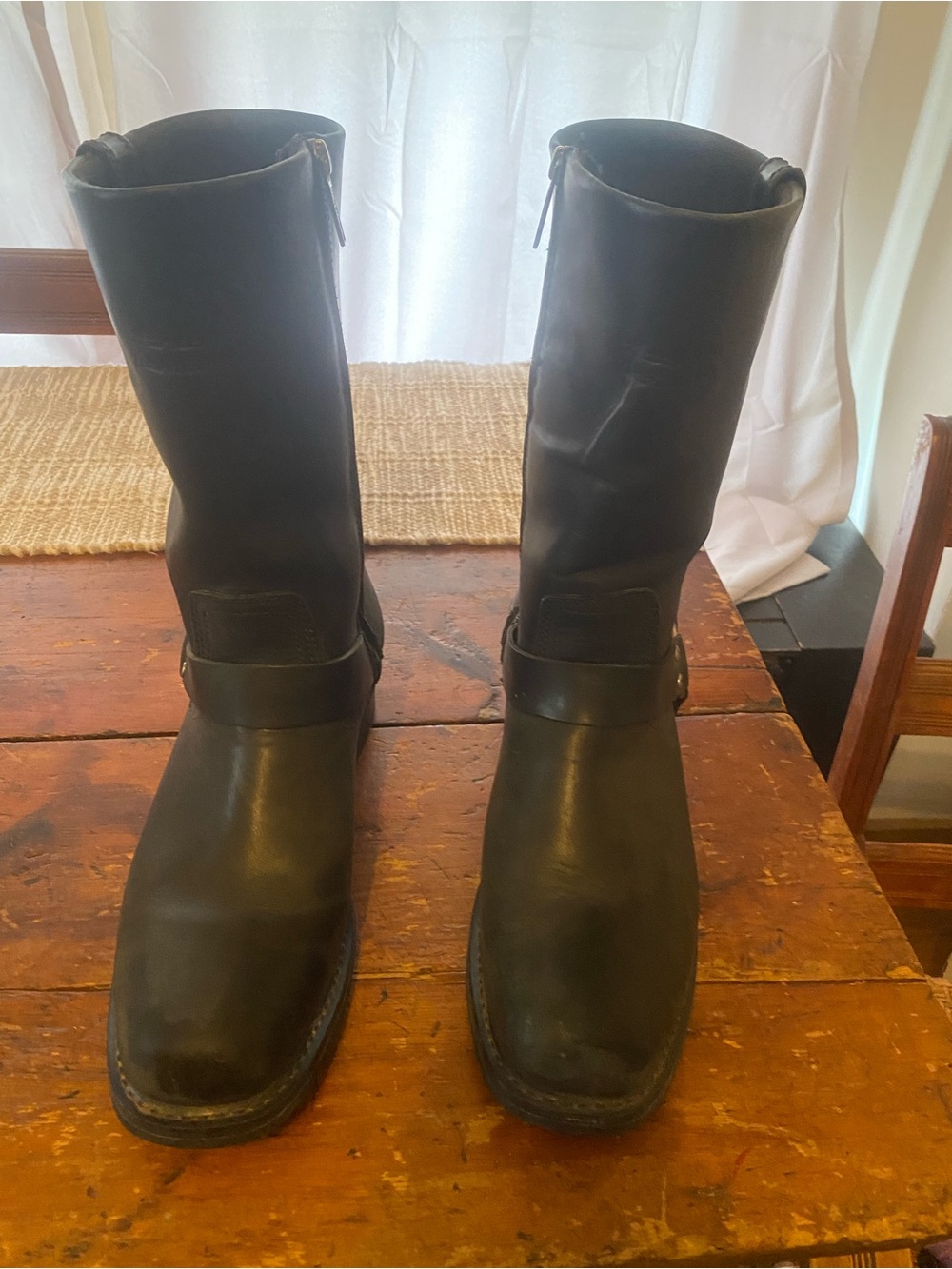 Harley-Davidson Black Leather Mid-Calf Engineer Boots